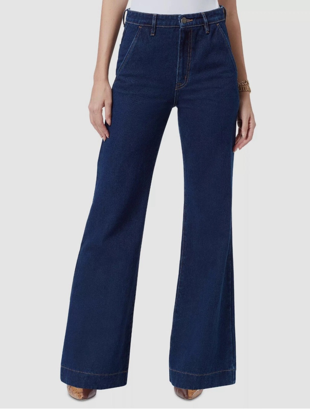 Sam Edelman Bay Wide Leg High-Rise Women's Jeans trousers - Dark Blue Sz 32